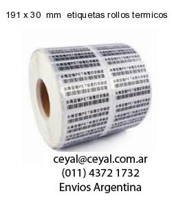 191 x 30  mm  etiquetas rollos termicos