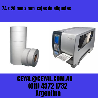 74 x 28 mm x mm  cajas de etiquetas