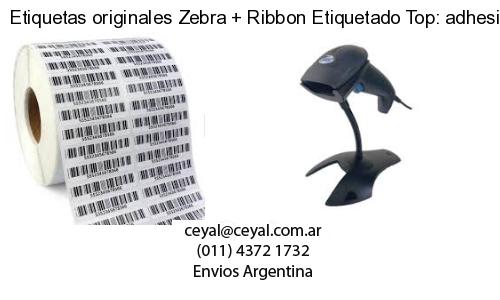 Etiquetas originales Zebra   Ribbon Etiquetado Top: adhesivo   ribbo