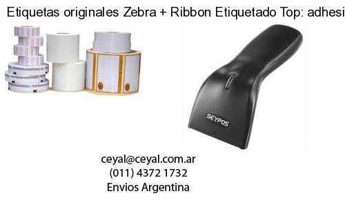 Etiquetas originales Zebra   Ribbon Etiquetado Top: adhesivo   ribbo