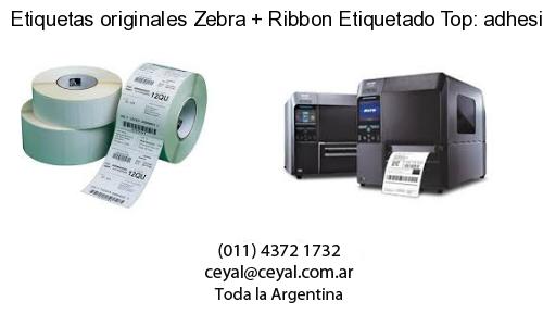 Etiquetas originales Zebra   Ribbon Etiquetado Top: adhesivo   ribbo