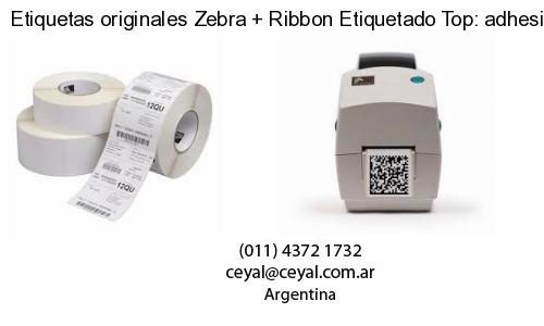 Etiquetas originales Zebra   Ribbon Etiquetado Top: adhesivo   ribbo