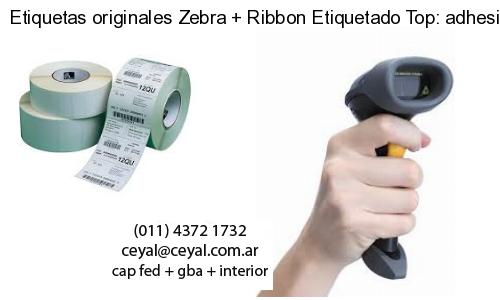 Etiquetas originales Zebra   Ribbon Etiquetado Top: adhesivo   ribbo