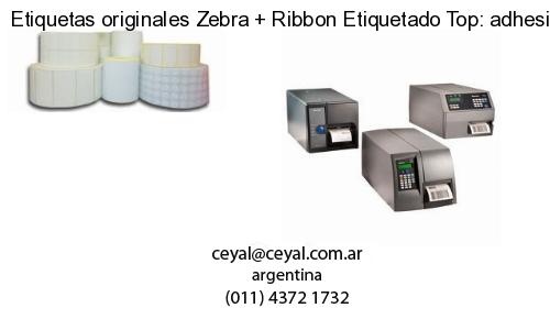 Etiquetas originales Zebra   Ribbon Etiquetado Top: adhesivo   ribbo