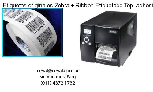 Etiquetas originales Zebra   Ribbon Etiquetado Top: adhesivo   ribbo