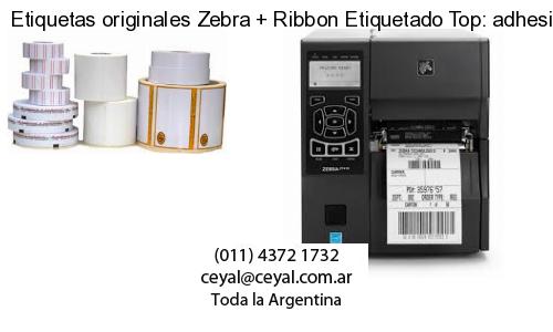 Etiquetas originales Zebra   Ribbon Etiquetado Top: adhesivo   ribbo