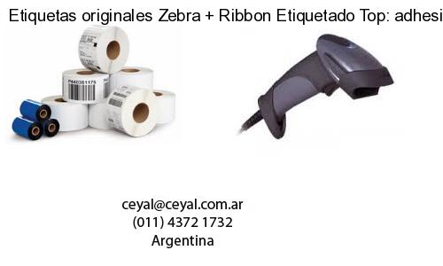 Etiquetas originales Zebra   Ribbon Etiquetado Top: adhesivo   ribbo
