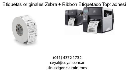 Etiquetas originales Zebra   Ribbon Etiquetado Top: adhesivo   ribbo