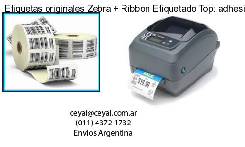 Etiquetas originales Zebra   Ribbon Etiquetado Top: adhesivo   ribbo