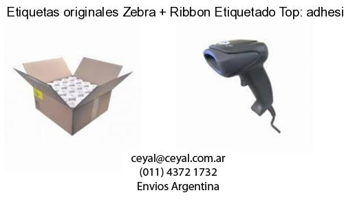 Etiquetas originales Zebra   Ribbon Etiquetado Top: adhesivo   ribbo