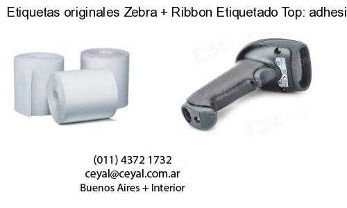 Etiquetas originales Zebra   Ribbon Etiquetado Top: adhesivo   ribbo