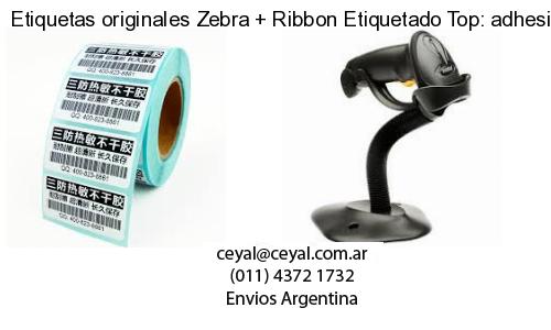 Etiquetas originales Zebra   Ribbon Etiquetado Top: adhesivo   ribbo
