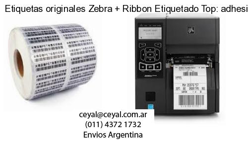 Etiquetas originales Zebra   Ribbon Etiquetado Top: adhesivo   ribbo