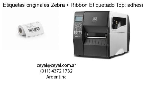 Etiquetas originales Zebra   Ribbon Etiquetado Top: adhesivo   ribbo