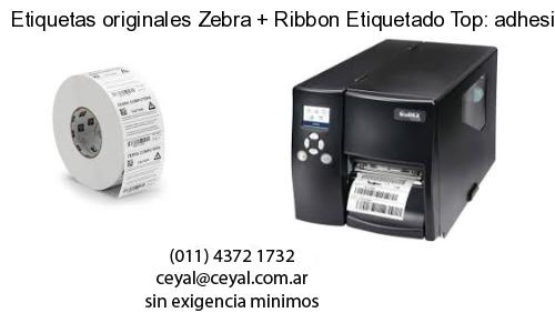 Etiquetas originales Zebra   Ribbon Etiquetado Top: adhesivo   ribbo