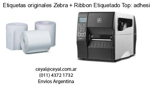 Etiquetas originales Zebra Ribbon Etiquetado Top: adhesivo ribbo