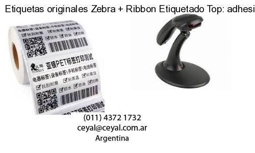 Etiquetas originales Zebra   Ribbon Etiquetado Top: adhesivo   ribbo