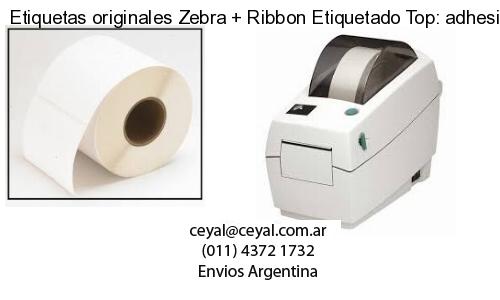 Etiquetas originales Zebra   Ribbon Etiquetado Top: adhesivo   ribbo