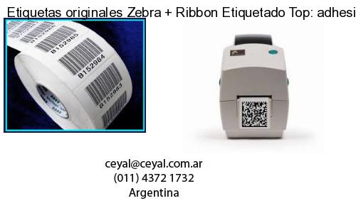 Etiquetas originales Zebra   Ribbon Etiquetado Top: adhesivo   ribbo