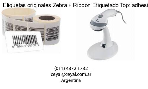 Etiquetas originales Zebra   Ribbon Etiquetado Top: adhesivo   ribbo