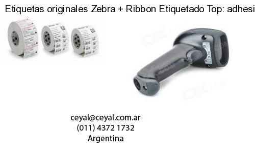 Etiquetas originales Zebra   Ribbon Etiquetado Top: adhesivo   ribbo