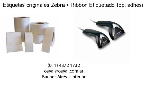 Etiquetas originales Zebra   Ribbon Etiquetado Top: adhesivo   ribbo