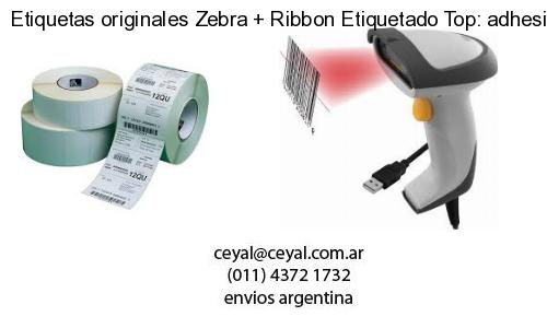 Etiquetas originales Zebra   Ribbon Etiquetado Top: adhesivo   ribbo