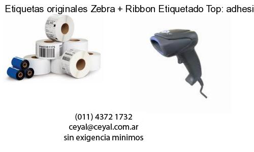 Etiquetas originales Zebra   Ribbon Etiquetado Top: adhesivo   ribbo