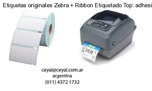 Etiquetas originales Zebra   Ribbon Etiquetado Top: adhesivo   ribbo