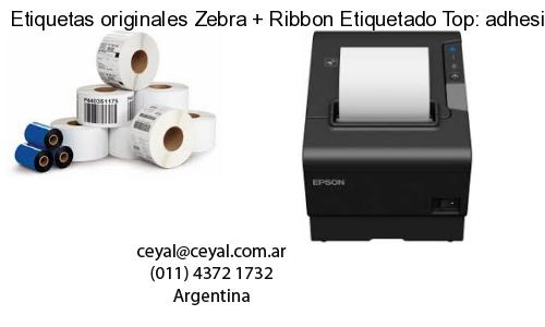 Etiquetas originales Zebra   Ribbon Etiquetado Top: adhesivo   ribbo