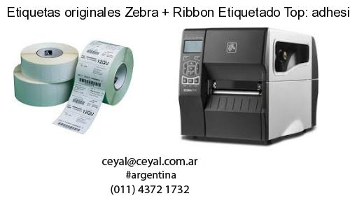 Etiquetas originales Zebra   Ribbon Etiquetado Top: adhesivo   ribbo