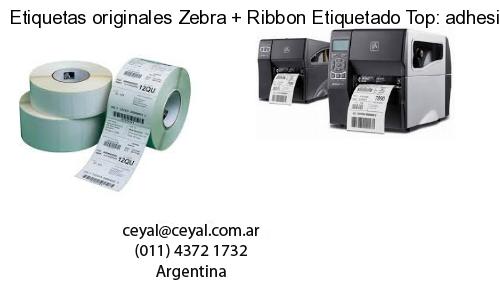Etiquetas originales Zebra   Ribbon Etiquetado Top: adhesivo   ribbo