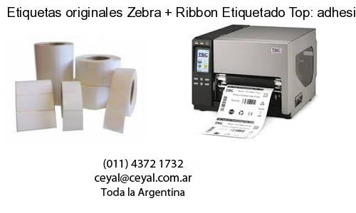 Etiquetas originales Zebra   Ribbon Etiquetado Top: adhesivo   ribbo
