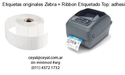 Etiquetas originales Zebra   Ribbon Etiquetado Top: adhesivo   ribbo