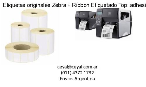 Etiquetas originales Zebra   Ribbon Etiquetado Top: adhesivo   ribbo