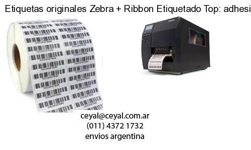 Etiquetas originales Zebra   Ribbon Etiquetado Top: adhesivo   ribbo