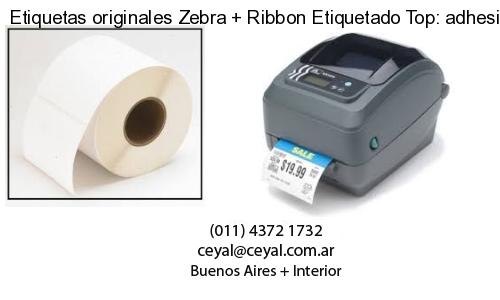 Etiquetas originales Zebra   Ribbon Etiquetado Top: adhesivo   ribbo