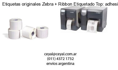 Etiquetas originales Zebra   Ribbon Etiquetado Top: adhesivo   ribbo
