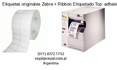Etiquetas originales Zebra   Ribbon Etiquetado Top: adhesivo   ribbo