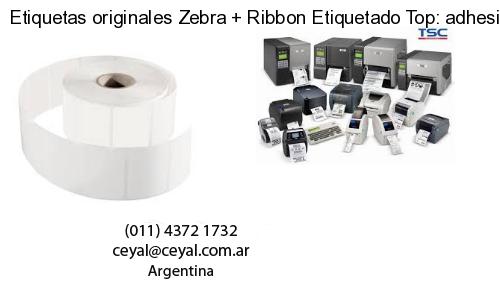 Etiquetas originales Zebra   Ribbon Etiquetado Top: adhesivo   ribbo