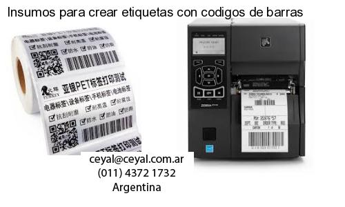 Insumos para crear etiquetas con codigos de barras