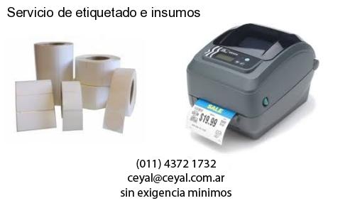 Servicio de etiquetado e insumos