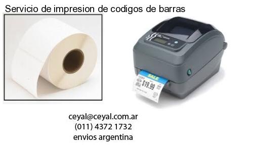 Servicio de impresion de codigos de barras