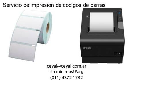 Servicio de impresion de codigos de barras