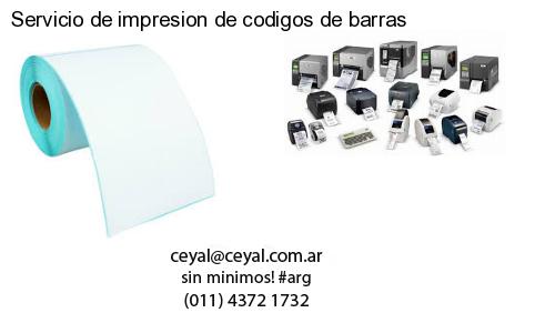 Servicio de impresion de codigos de barras