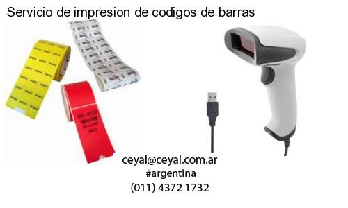 Servicio de impresion de codigos de barras