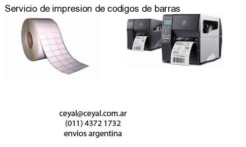 Servicio de impresion de codigos de barras