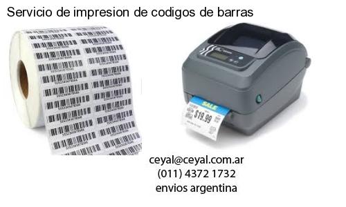 Servicio de impresion de codigos de barras
