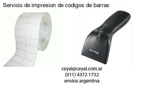 Servicio de impresion de codigos de barras