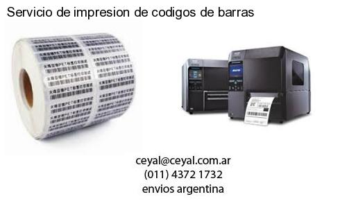 Servicio de impresion de codigos de barras